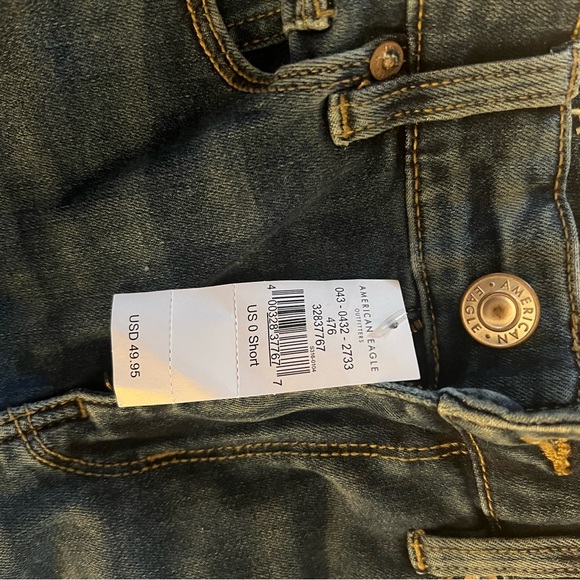NWT American Eagle Black Ne(X)t Level hi-rise Skinny Jeans Size 0 short - Picture 5 of 5